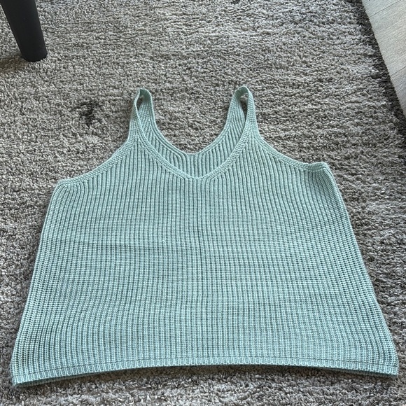 Mint Green Knit Tank Top 
Vneck Vback Lightweight perfect for summer or layering - Picture 1 of 10